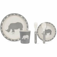 Jollein Dinner Set Safari Stone Grey Art.705-001-65200 ēšanas piederumu komplekts
