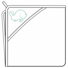 „NordBaby“ vonios rankšluosčių triušis Art.204713 Vaikiškas kilpinis rankšluostis su gobtuvu 100 x 100 cm