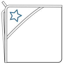 NordBaby Bath Towel Star Art.204727 Bērnu frotē dvielis ar kapuci 100 x 100 cm