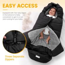 Bebe Basic Footmuff Universal Art.116586 Dark Grey Детский зимний конверт в коляску/автокресло
