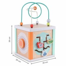 EcoToys Active Cube Art.1031  Puidust mänguasi - kuubik motoorsete oskuste arendamiseks