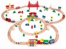 EcoToys Railway Set Art.HM014665  Деревянная железная дорога