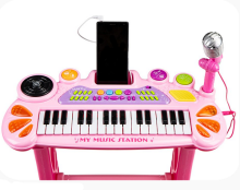 EcoToys Electronic Keyboard  Art.HC490441 Pink  Синтезатор с микрофоном  со звуком и световыми эффектами