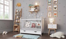 Baby Crib Club AD Art.117570  Bērnu kokā gultiņa ar kasti 120x60cm