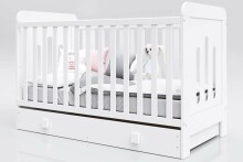 Baby Crib Club ZA Art.117596   Laste puidust voodi sahtliga 140x70cm