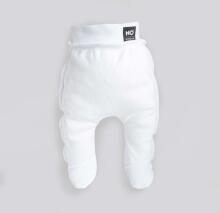 La Bebe™ NO Baby Pants Art.117712 White Zīdaiņu bikses ar plato jostu un pēdiņam no kokvilnas