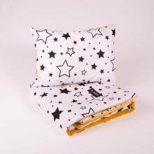 La bebe™ Minky+Cotton Set 100x75/40x25 Art.79079 Stars/Yellow Velvet Blanket+pillow