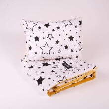 La bebe™ Minky+Cotton Set 100x75/40x25 Art.79079 Stars/ Yellow Velvet Sega un spilvens (100x75/40x25 cm)