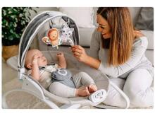 Lionelo Henk Art.117930 Rose Scandi Стильный детский шезлонг с музыкой и вибрацией