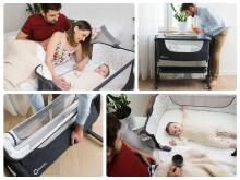 Lionelo Timon Art.117937 Grey Кроватка для комфортного совместного сна 2 в 1