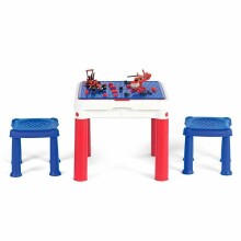 Keter Constructable Art.29227497 Blue  Столик для игр с конструктором + 2 стульчика(Высокое качество)