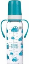 Canpol Babies Art.11 / 810 Plastikinis buteliukas su rankenomis ir silikoniniu čiulptuku nuo 12 mėnesių. 250ml