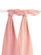 Jollein Bamboo Cotton Art.435-852-65310 Pale Pink Augstākās kvalitātes ietīšanas autiņš no bambusa,2 gb. (115x115 cm)