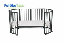 Futuka Kids Sleepy  Art.119035 Graphite  Многофункциональная кроватка-трансформер 8 в 1