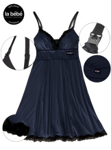 La Bebe™ Nursing Cotton Mia Art.119135 Navy Blue Ночнушка для беременных и кормящих