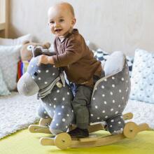 KinderKraft'20 Rocker Plush Elephant Art.KKZSLONGRY0000 Grey Мягкое кресло-качалка на колесиках  с поддержкой спинки