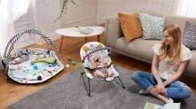 KinderKraft'20 Smartfun Art.KKLSMRTFUN0000 Blue  Стильный детский шезлонг с музыкой и вибрацией