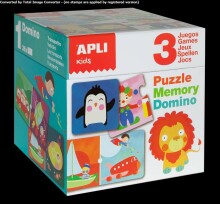 „Apli Kids 3 in 1“ 1340 str. „Domino“, dėlionė, atmintis