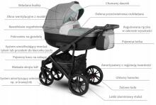 ZEO 4in1 daudzdarbības ratiņi Camarelo, pelēks | 01