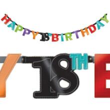 Amscan Art.998000 Растяжка для праздика Happy 18 Birthday  2.13M