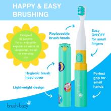 Brush Baby Go-Kidz Art.BRB120 Green  bērnu elēktriska zobu birste ar uzlīmēm