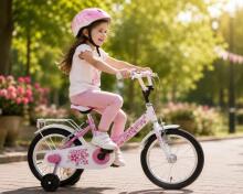 Esperia Kids Bike Junior Game Girl 14 Art.Art.9700 Bērnu divritenis (velosipēds) ar piepūšamiem riteņiem un tērauda rāmi