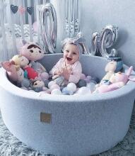 MeowBaby® Color Square Art.120005 Dark Grey Бассейн сенсорный сухой с шариками (400шт.)
