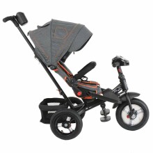 Schumacher Art.T400 Grey  Детский трехколесный  велосипед c ручкой управления , крышей и надувными колёсами