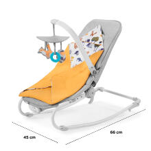 KinderKraft'20 Felio Art.KKBFELOGRY000N Stone Grey  Детский шезлонг Стильный детский шезлонг с музыкой и вибрацией