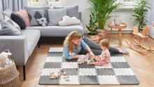 KinderKraft'20 Luno Art.KKMLUNOBLK0000 Black Puzle grīdas paklājs bērniem