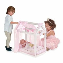 DeCuevas Toys Maria  Art.55028 Деревянная кроватка для куклы с балдахином