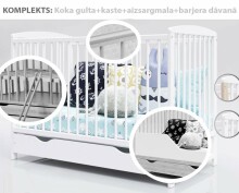 Baby Crib Club Wood  Kacper Art.120611 Natural Laste puidust voodi sahtliga 120x60cm