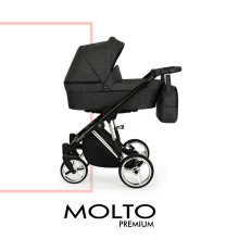Kunert Molto Premium  Art.MO-05 Black juodas universalus vežimėlis 2in1