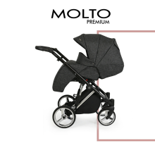 Kunert Molto Premium  Art.MO-05 Black juodas universalus vežimėlis 2in1