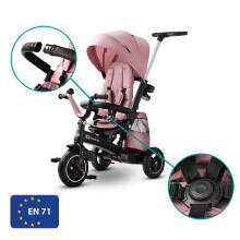 KinderKraft'20 EasyTwist Art.KKRETWIPNK0000 Mauvelous Pink Bērnu trīsritenis