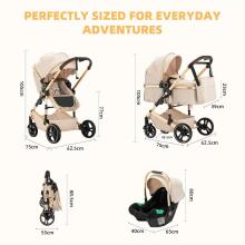 Kidsworld Bebby 3 in 1 Art.H-9 Brown  Universālie rati 3in1