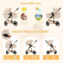 Kidsworld Bebby 3 in 1 Art.H-9 Brown  Universālie rati 3in1