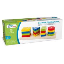 New Classic Toys Geometric Stacking  Art.10500  Развивающая деревянная игрушка 'Геометрические фигуры'