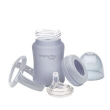 Everyday Baby  Glass Sippy Cup   Art.10311 Quiet Grey Anti-koliku stikla barošanas pudele  ar  rokturiem, 150ml