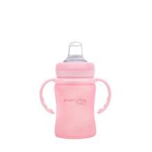 Everyday Baby  Glass Sippy Cup   Art.10308 Rose Pink Anti-koliku stikla barošanas pudele  ar  rokturiem, 150ml