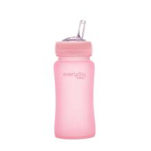 Everyday Baby  Glass Straw Bottle   Art.10384 Rose Pink Anti-koliku stikla pudele  ar  salmiņu, 240ml