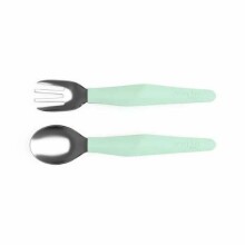Everyday Baby Steel  Cutlery Art.10506 Mint Green  Ложечка и вилочка с нержавеющей стали