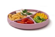 Everyday Baby Suction Plate  Art.10515 Purple Rose  Silikona trauks ar nodalījumiem