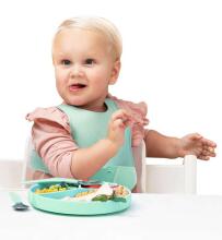 Everyday Baby Suction Plate  Art.10516 Mint Green  Silikona trauks ar nodalījumiem