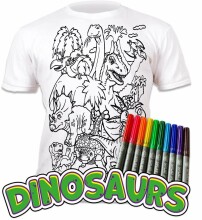 Splat Planet T-Shirt Dinosaurs Art.SP70136 Детская футболка с фломастерами