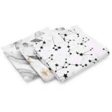 Sensillo Muslin Diaper  Art.121238 Grey Высококачественная муслиновая пелёнка для лица, 3 шт. (70x80 см)
