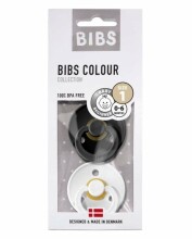 Bibs Colour Art.121263 Black/White Пустышка(соска)из 100% натурального каучука-форма вишенка 0-6 мес.(2 шт.)