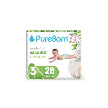 Pureborn Single 3 Organic Bamboo Art.121310 Ekoloģiskās autiņbiksītes  3 izmērs, 5.5-8 kg