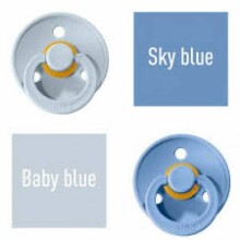 Bibs Colour Art.121965 Sky Blue /Baby Blue  Apaļš māneklītis(knupītis) no 100% naturāla (dabas) kaučuka no 0-6 mēn. (2 gb.)