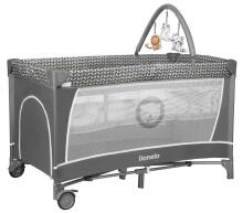 Lionelo Flower Art.122451 Grey Scandi  Kроватка для путешествий с 2-мя уровнями